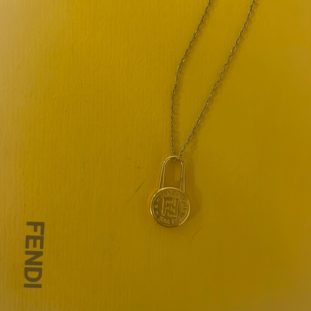 - Authentic FENDI Gold Pendant Repurposed Zipper on a Gold Plated necklace